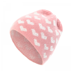 반사 원사 자카드 니트 모자